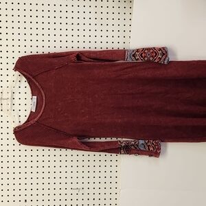 𝅺ABLE cotton waffle made in USA dress women's size small boho EUC